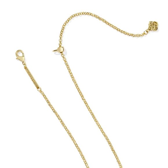 Bailey Gold Pave Short Pendant Necklace in White Crystal - Picture 2 of 4